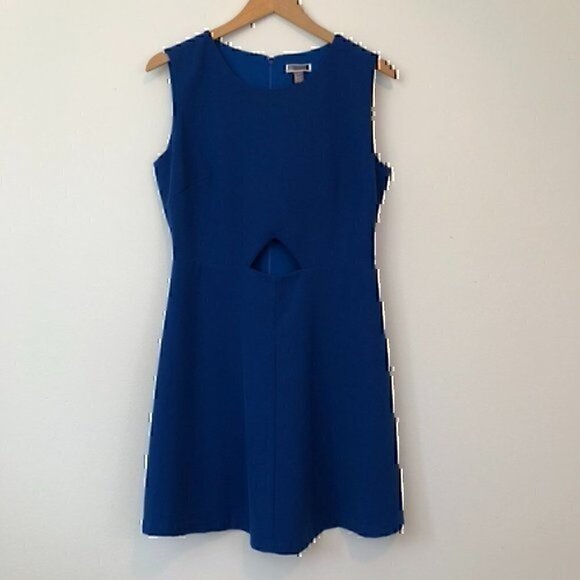 CHELSEA28 Cutout Fit & Flare Dress Royal Blue Sleeveless Mini Party Wedding M - Picture 2 of 9